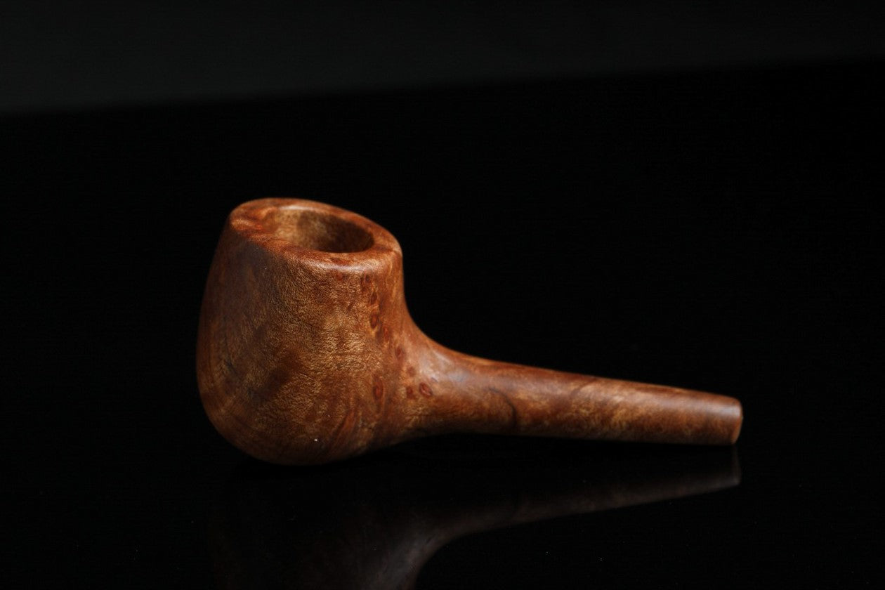 Shorty Right Angle Stem with Recessed Bowl - Maple Burl Wood